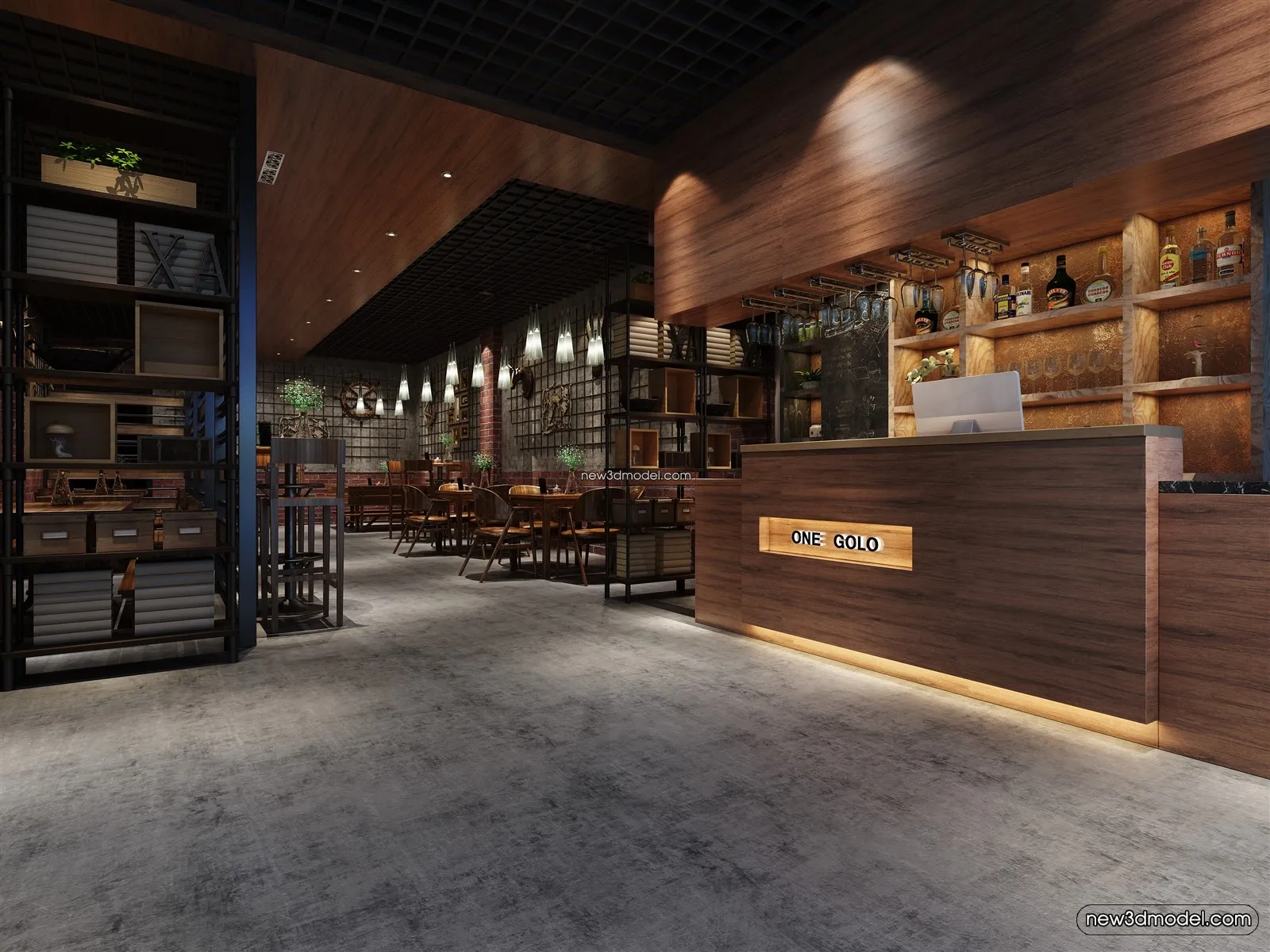 Buffet Restaurant of Hotels 3D Scenes - 3D Blocks - 123