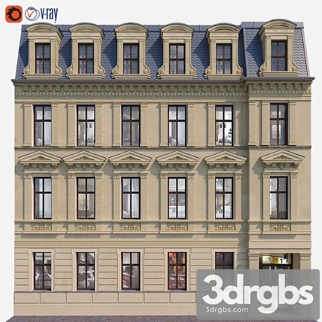 Building Facade For Background 8 3D Model Download