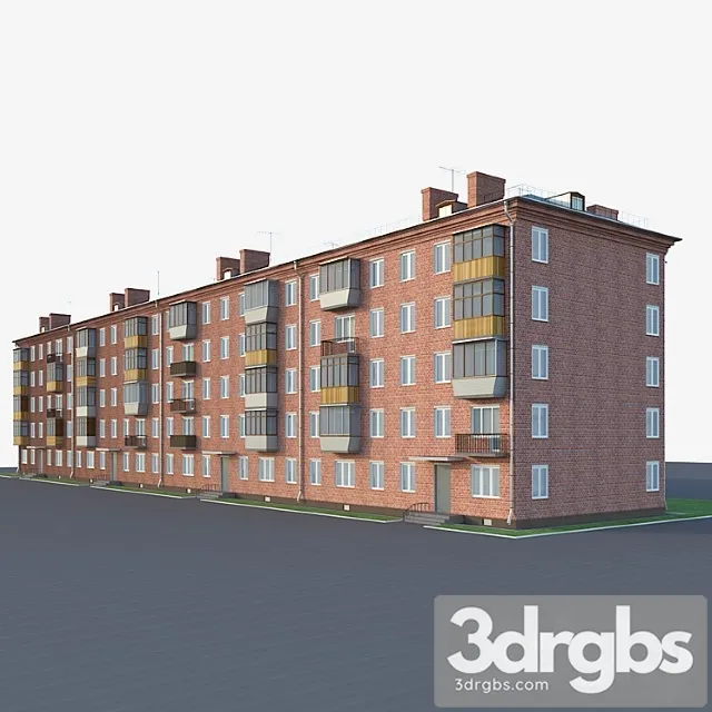 Building Khrushchev 1 447 3D Model Download