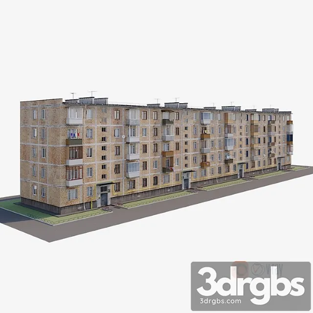 Building Khrushchev 1 464 Series 3D Model Download