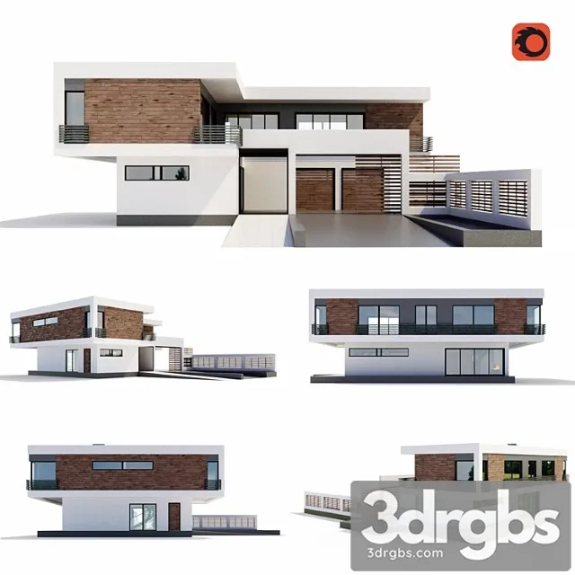 Building Minimalism Villa 3D Model Download