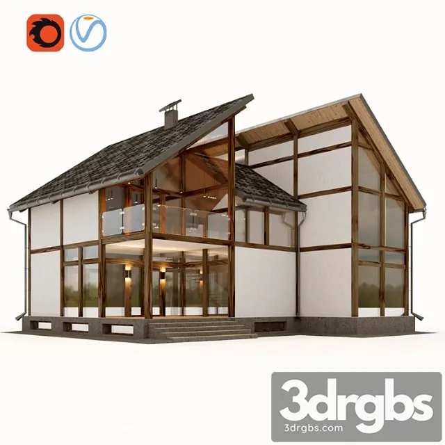 Building Modern Fachwerk 3D Model Free
