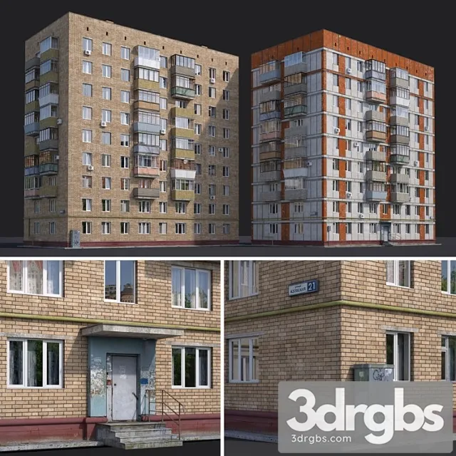 Building Residential Houses Moscow Azov Street 21 And Chongarsky Boulevard 30 3D Model Free