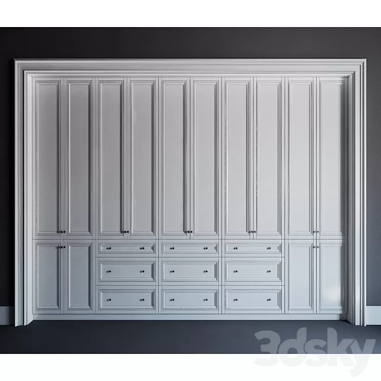Built-in closet 01 \ fitted wardrobe 01 3D Model