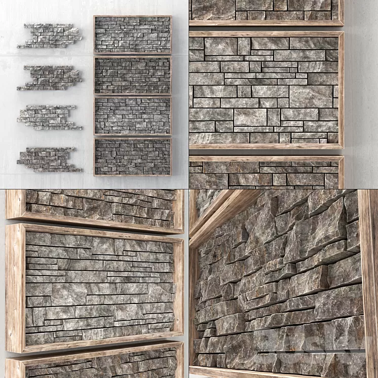 Built-in decorative panel made of bricks 3D Model