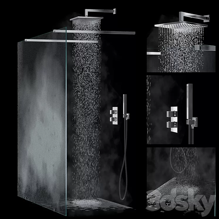 Built-in shower system Palazzani Track 3D Model Free Download