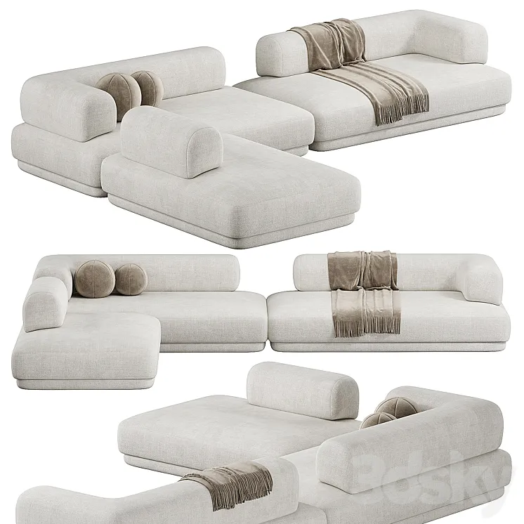 BUMPER Sectional Sofa 3D Model Free