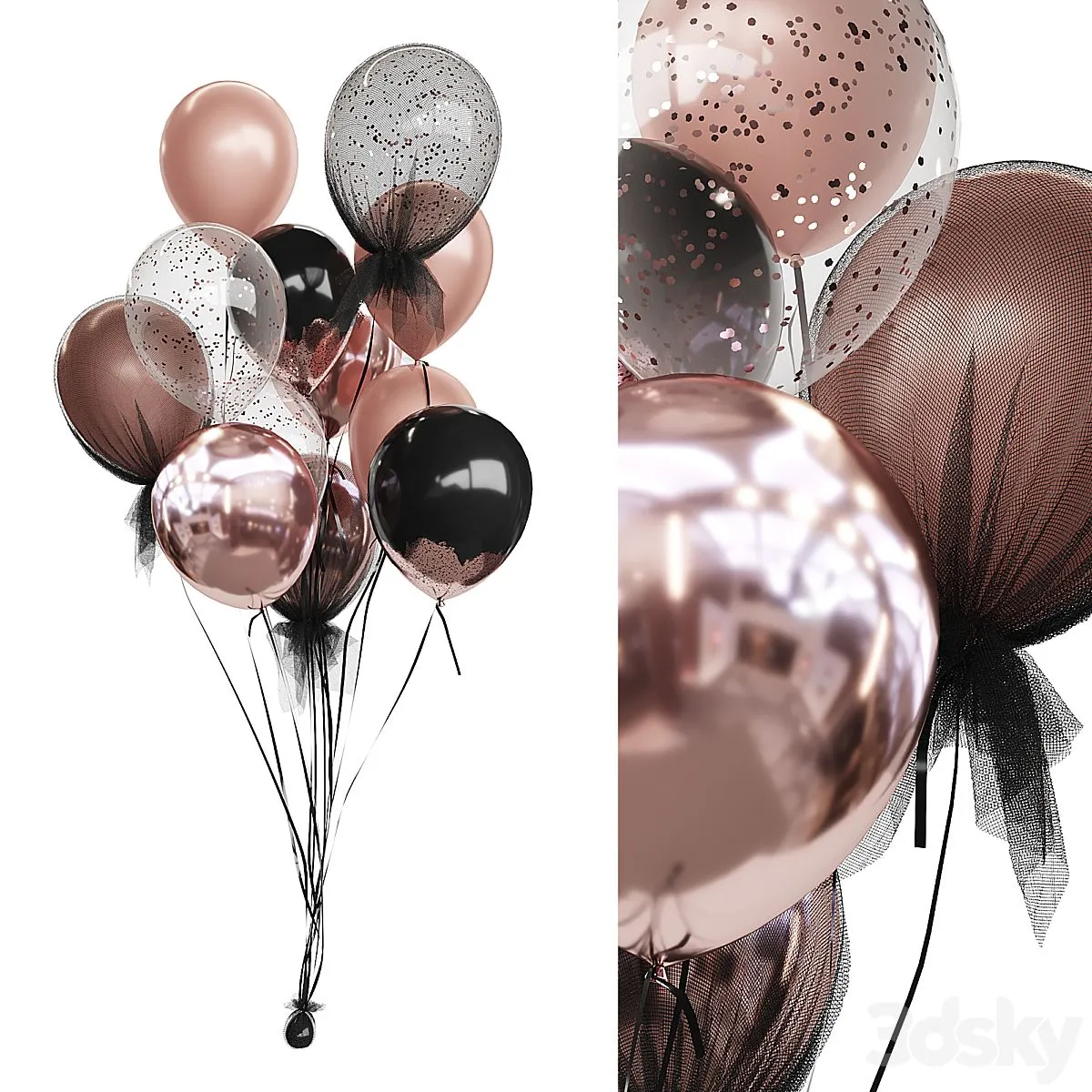 Bunch of balloons 3D Model