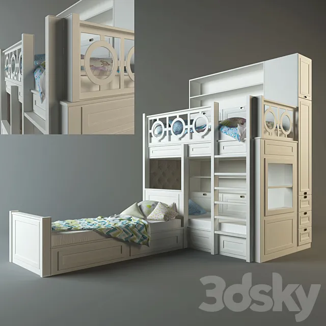 Bunk bed Children's 3DModel