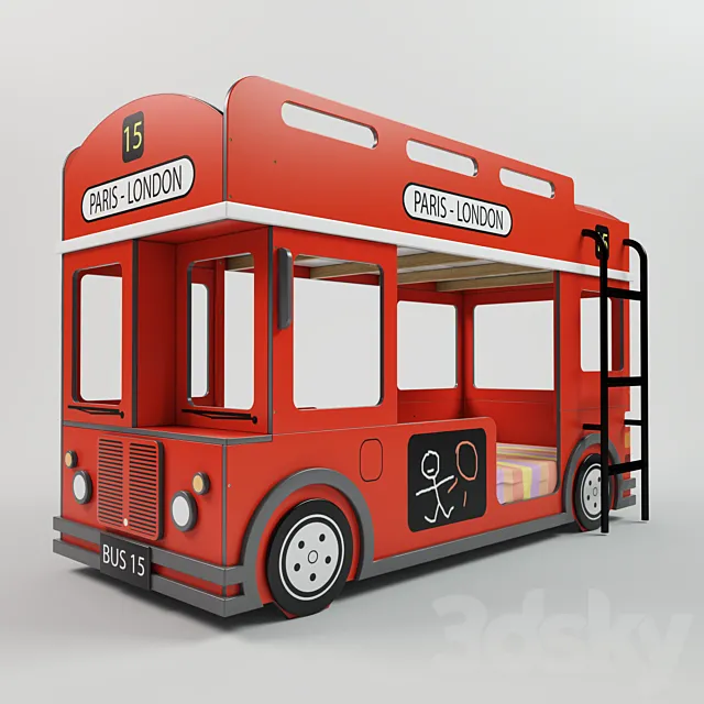 Bunk bed London Bus 3D Model