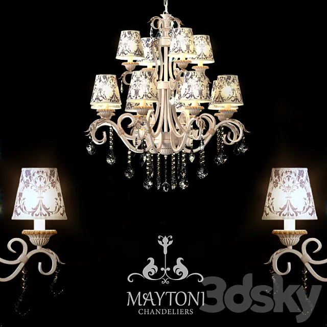 Bunk chandelier Maytoni ARM219-12-G 3DModel