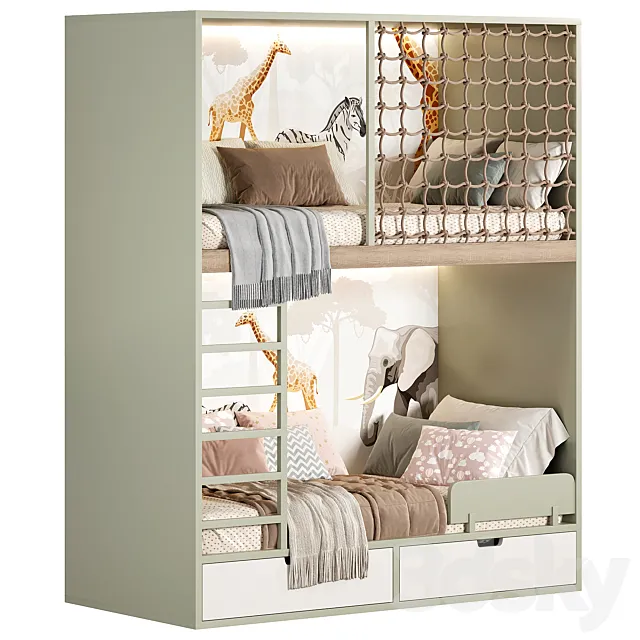 Bunk children bed 3D Model