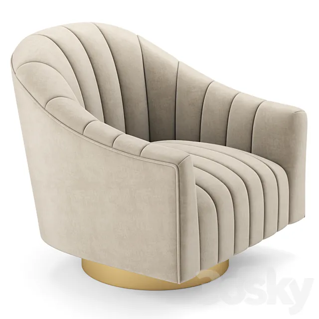 Buoyant Accent Lounge Swivel Chair 3D Model