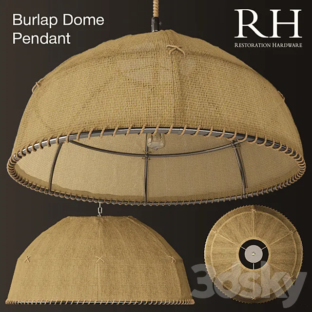 Burlap Dome Pendant 3DModel