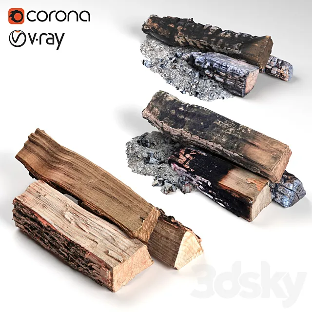 Burned woods 3D Model
