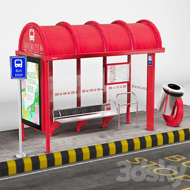 BUS STOP 01 3D Model