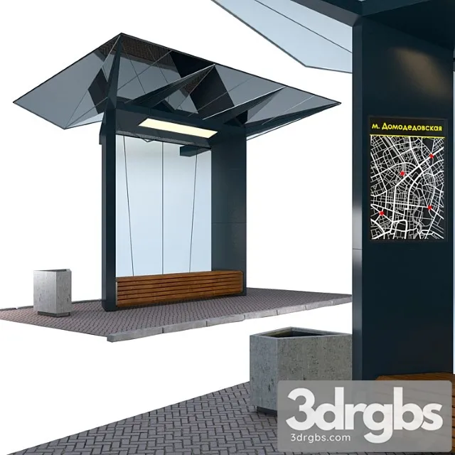 Bus stop 02 3D Model Free