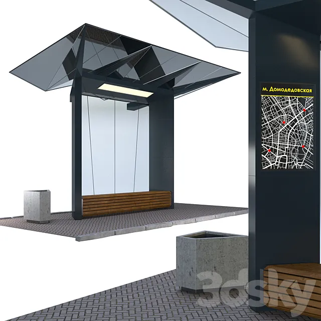 Bus stop 02 3D Model
