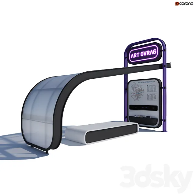 Bus stop 2 3D Model