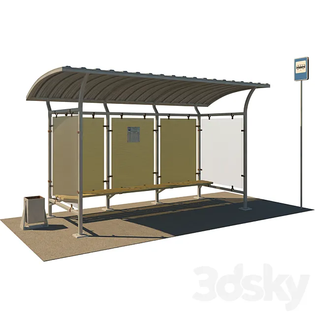 Bus stop; bus stop 3D Model
