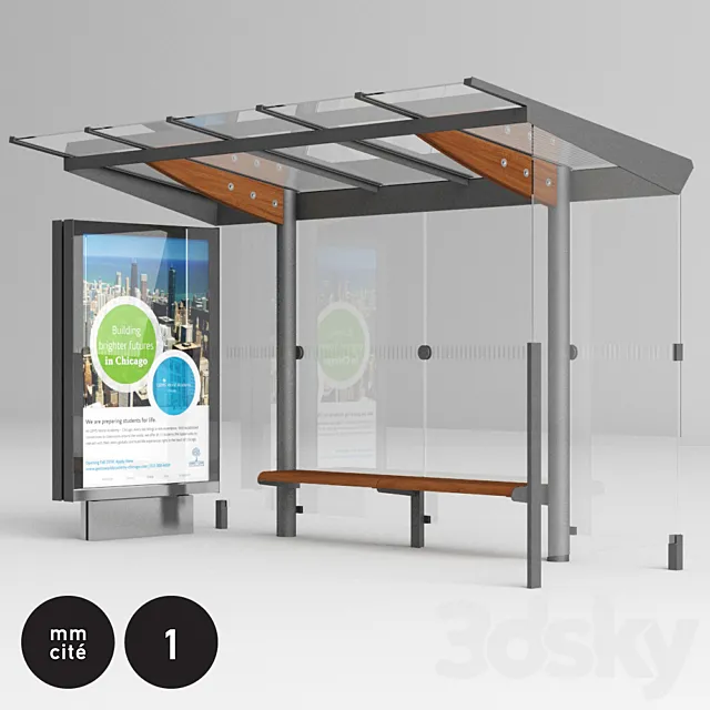 bus stop shelter mmcité regio REG210b 3D Model
