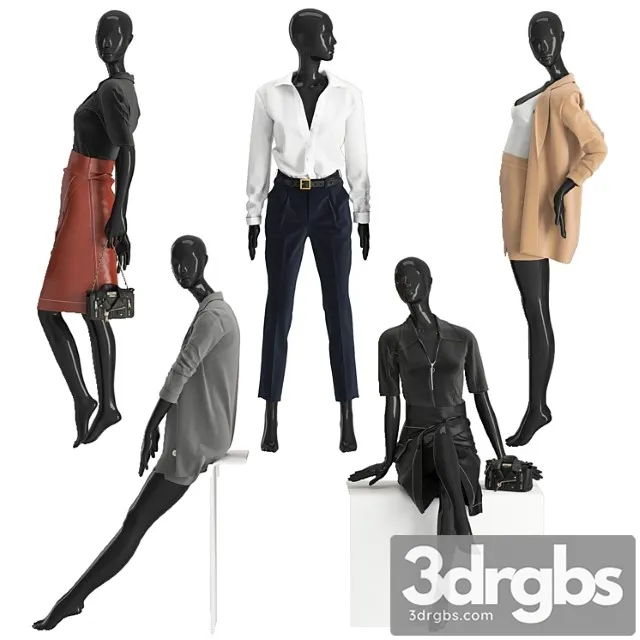 Business Suits for Women 3D Model Free