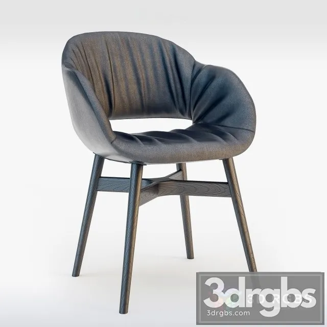 Busnelli Charme Chair Wood Dark 3D Model Free