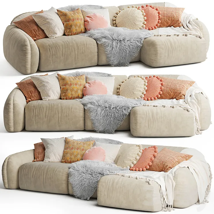 Busnelli PIUMOTTO Sofa Chaise 3D Model Free