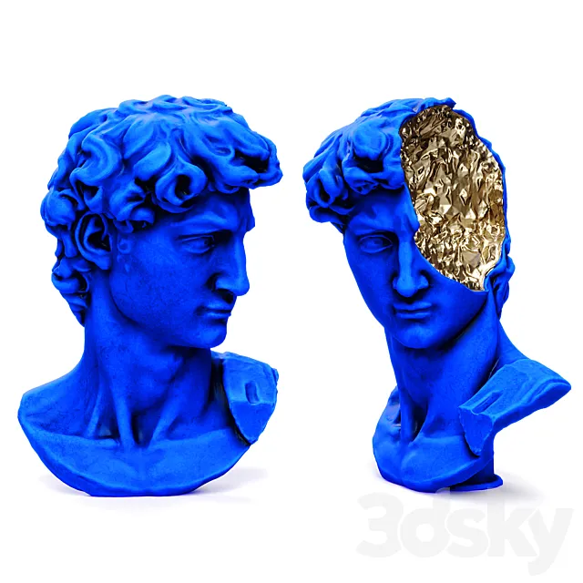 Bust of david michelangelo halfhead 3DModel