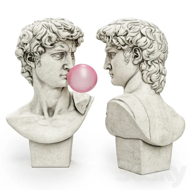 Bust of David Sculpture Michelangelo 3DModel