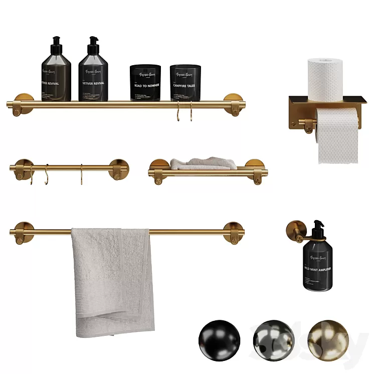 Buster and Punch Bathroom set 1 3D Model Free