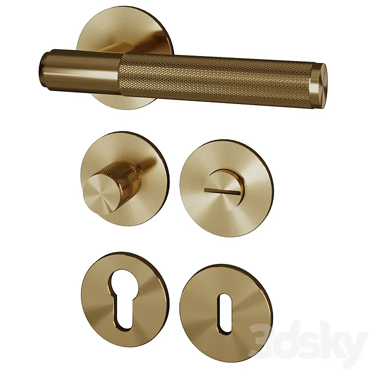 Buster & Punch CROSS DOOR HANDLE KEY LOCK 1 3D Model Free