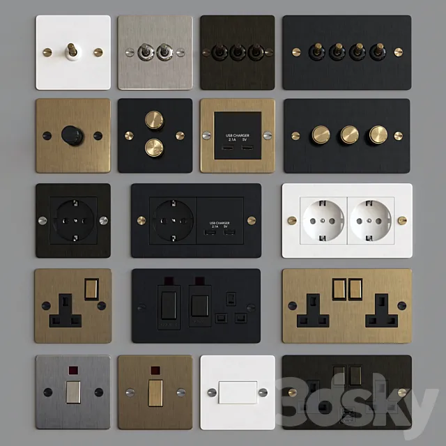 Buster & Punch switches & sockets 3D Model
