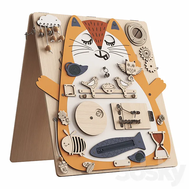Busy board "Cat" educational board for children 3D Model