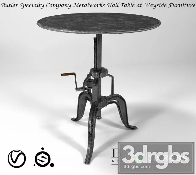 Butler Specialty Company Metalworks Hall Table at Wayside Furniture 3D Model Free