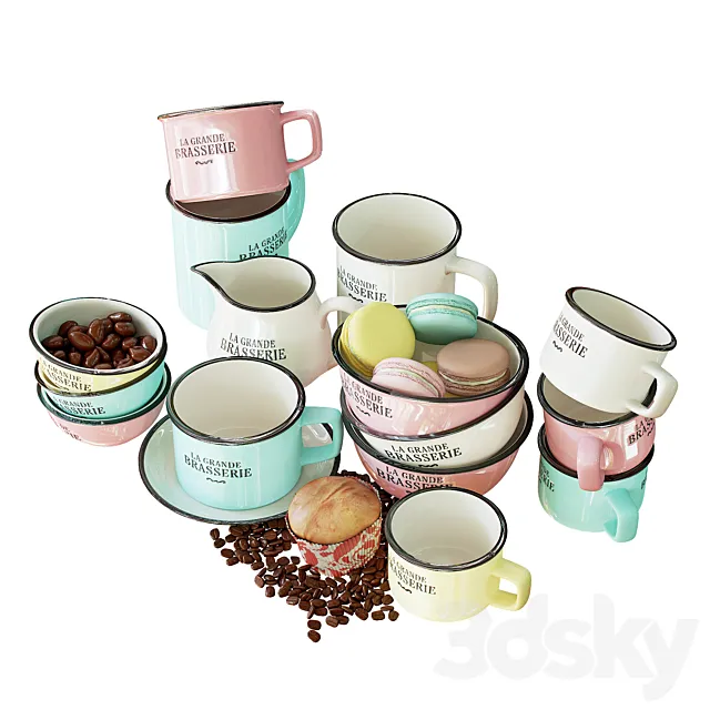 Butlers La Grande Brasserie set of dishes 3DModel