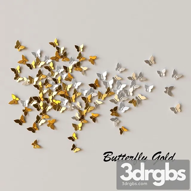 Butterfly Gold 3D Model Free
