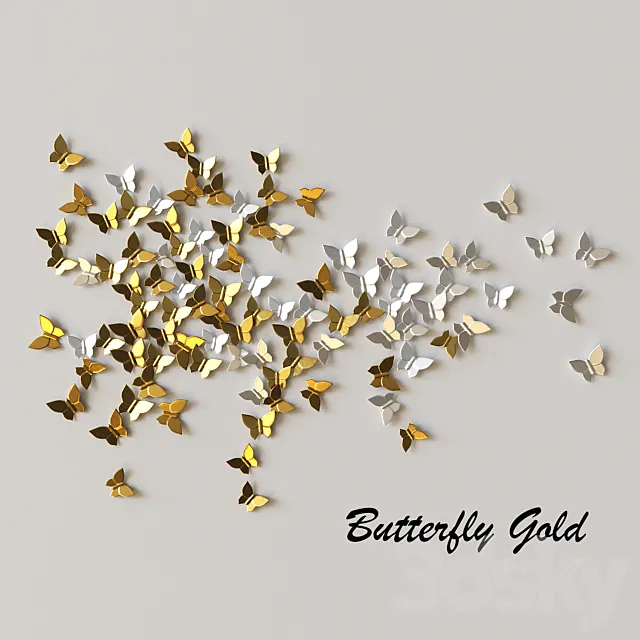 Butterfly gold 3D Model