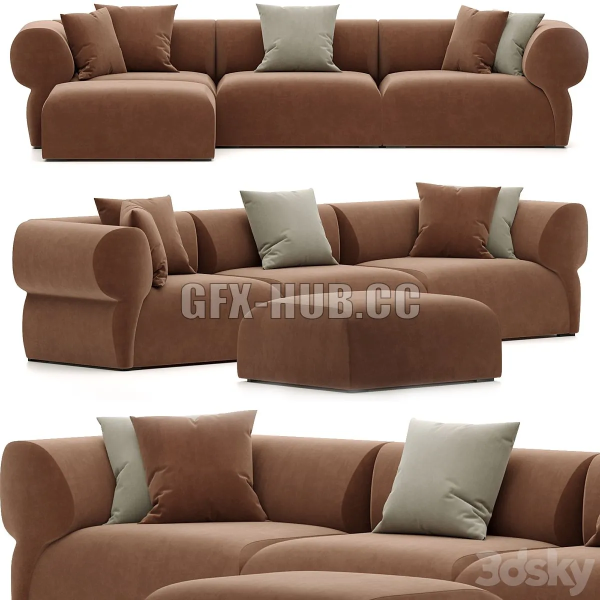 BUTTERFLY OUTDOOR SOFA B&B ITALIA 3D Model