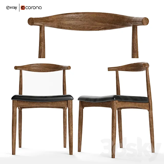 Byron chair Industry west _ COPENHAGEN CHAIR Walnut 3DModel