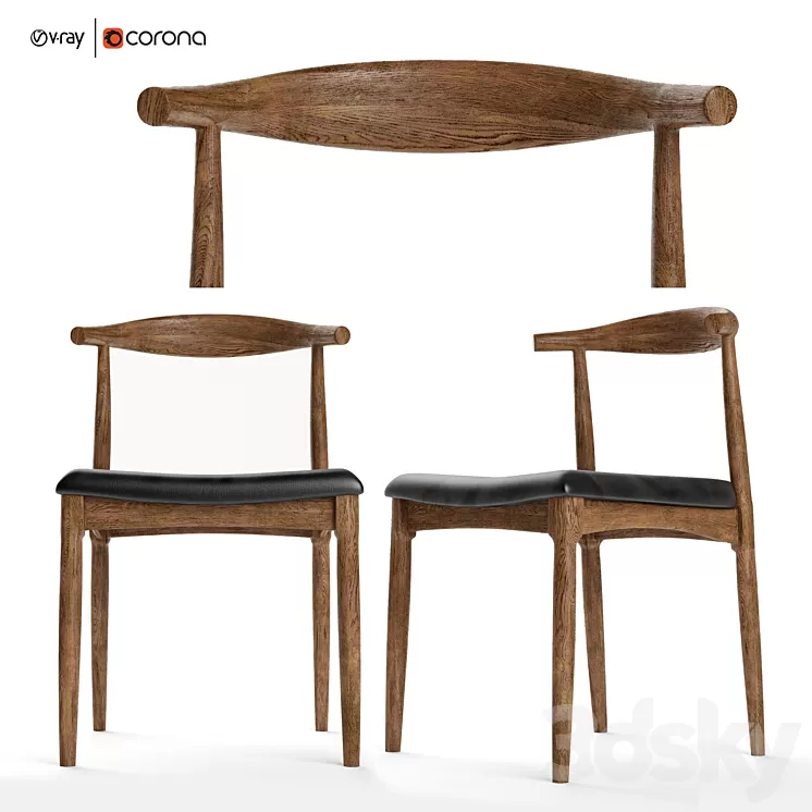 Byron chair Industry west / COPENHAGEN CHAIR Walnut 3D Model