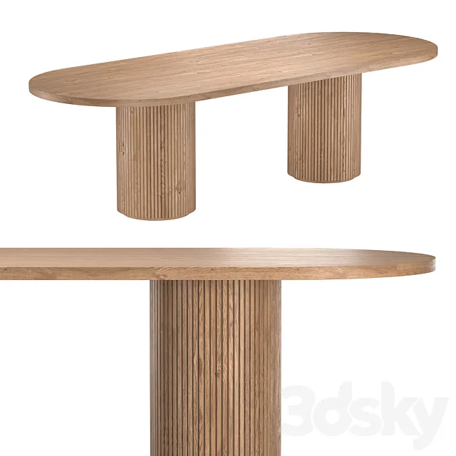 BYRON COLUMN RECTANGULAR DINING TABLE 3D Model