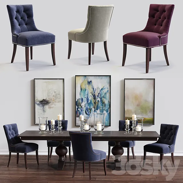 C & B Cecelia Armchair and Winnetka Table 3DModel