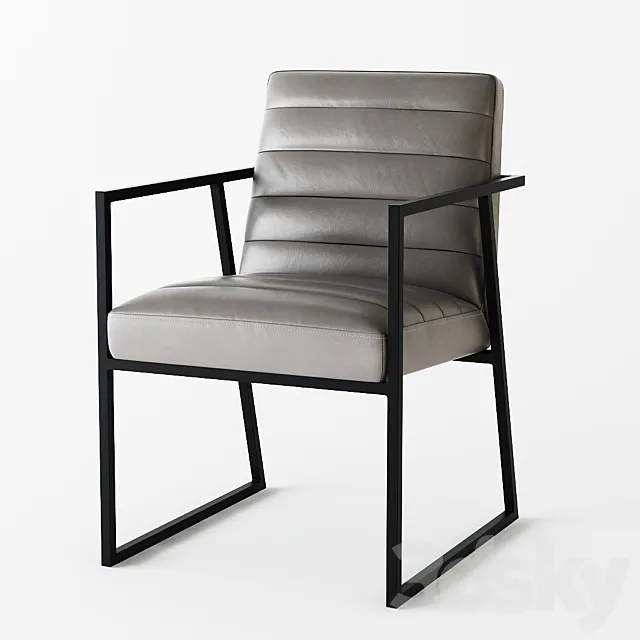 C & B Channel Leather Arm Chair 3D Model