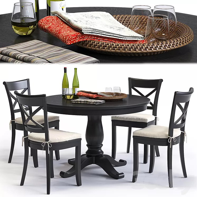 C & B Vintner Chair and Avalon Table 3D Model