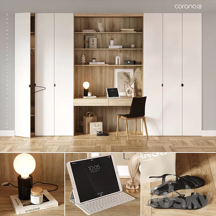 C o m p o s i t i o n  f o r  t h e  b e d r o o m 3D Model