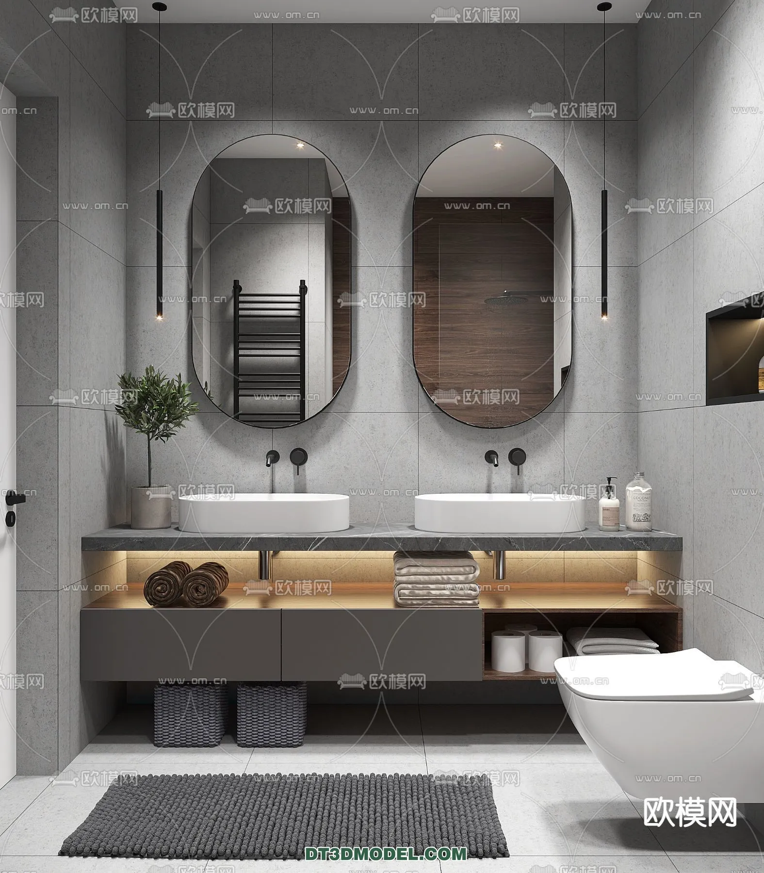 Cabinet 3D Models for Bathroom - Furniture Design - 001