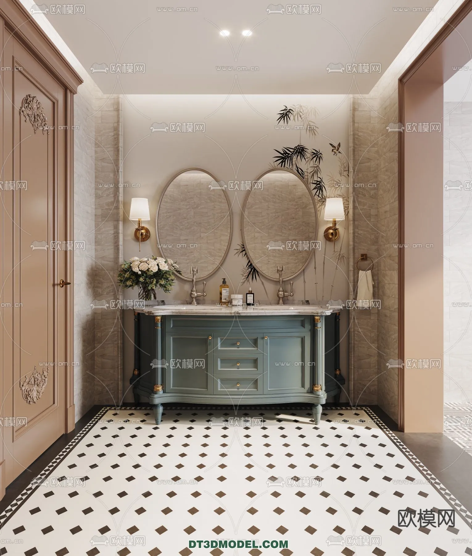 Cabinet 3D Models for Bathroom - Furniture Design - 004