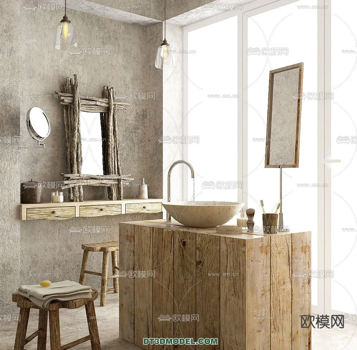 Cabinet 3D Models for Bathroom - Furniture Design - 006