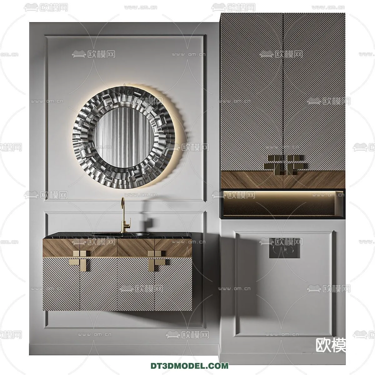 Cabinet 3D Models for Bathroom - Furniture Design - 009